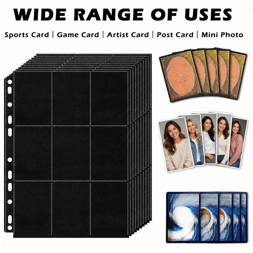 Trading Card Binder - 10 Pezzi Pagine di Ricambio A4