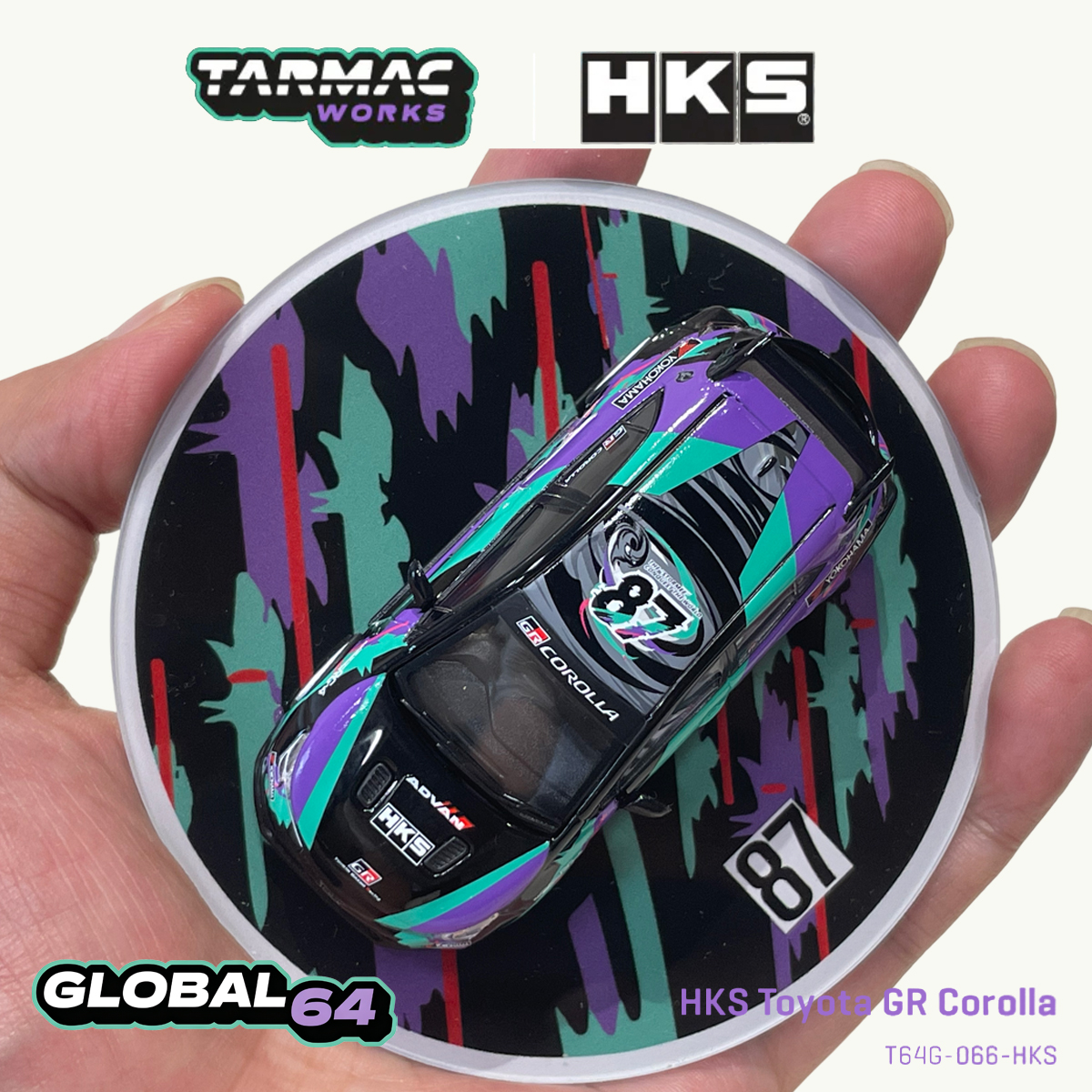 Die Cast Car 1 64 - Tarmac Works T64G-066-HKS 1:64 Toyota GR