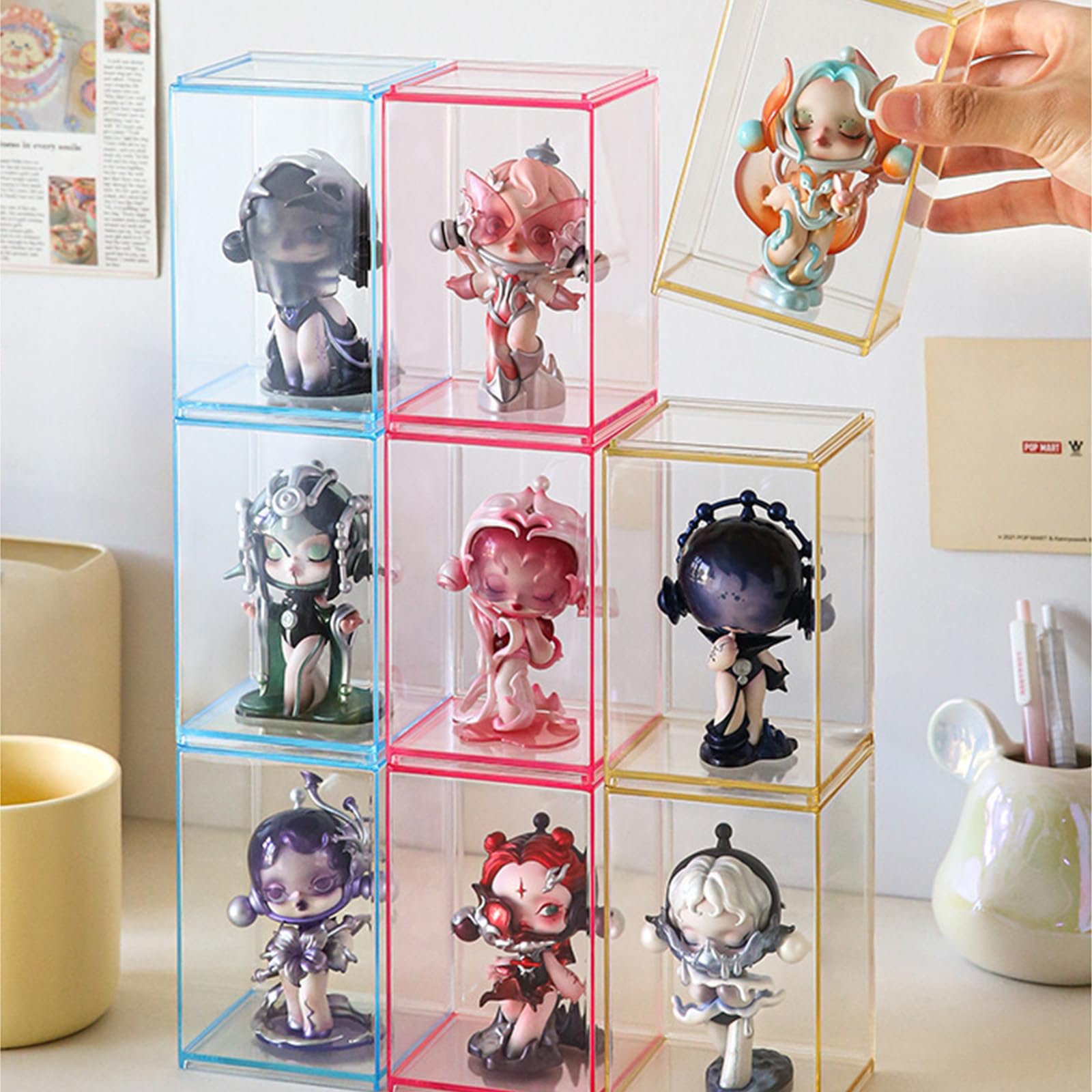 Pop Display Shelf - Vetrina in acrilico Figure colorate per