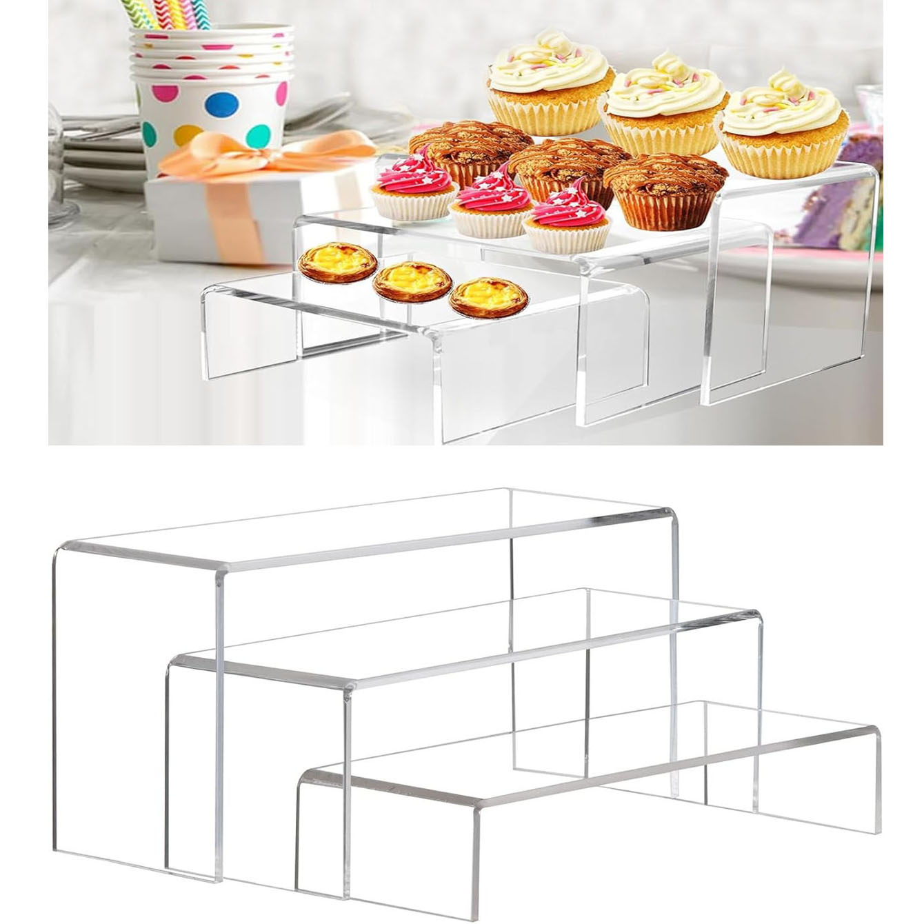 Pop Display Shelf - 3 scaffali espositivi in acrilico, scaffali