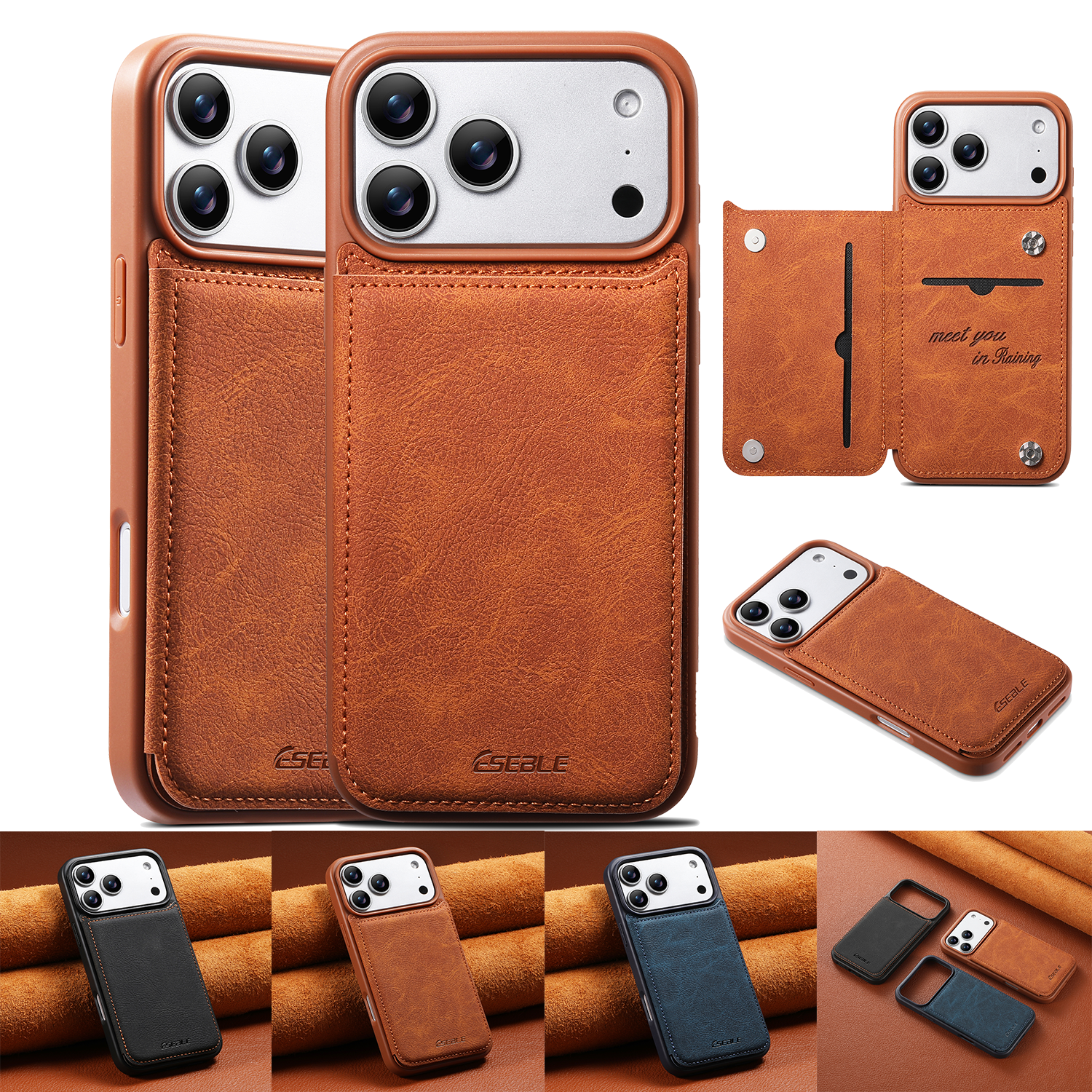 Card Top Loader - Custodia per telefono in pelle con