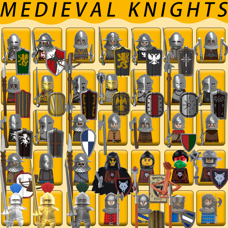 Lego Minifigure Holder - Serie di cavaliere medievale Building Blocks