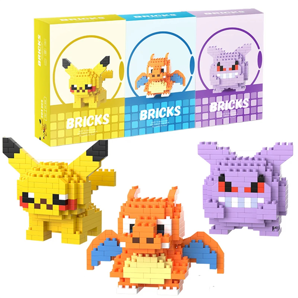 Building Block Mini - Blocchi da Costruzione Micro Pokemon Pikachu