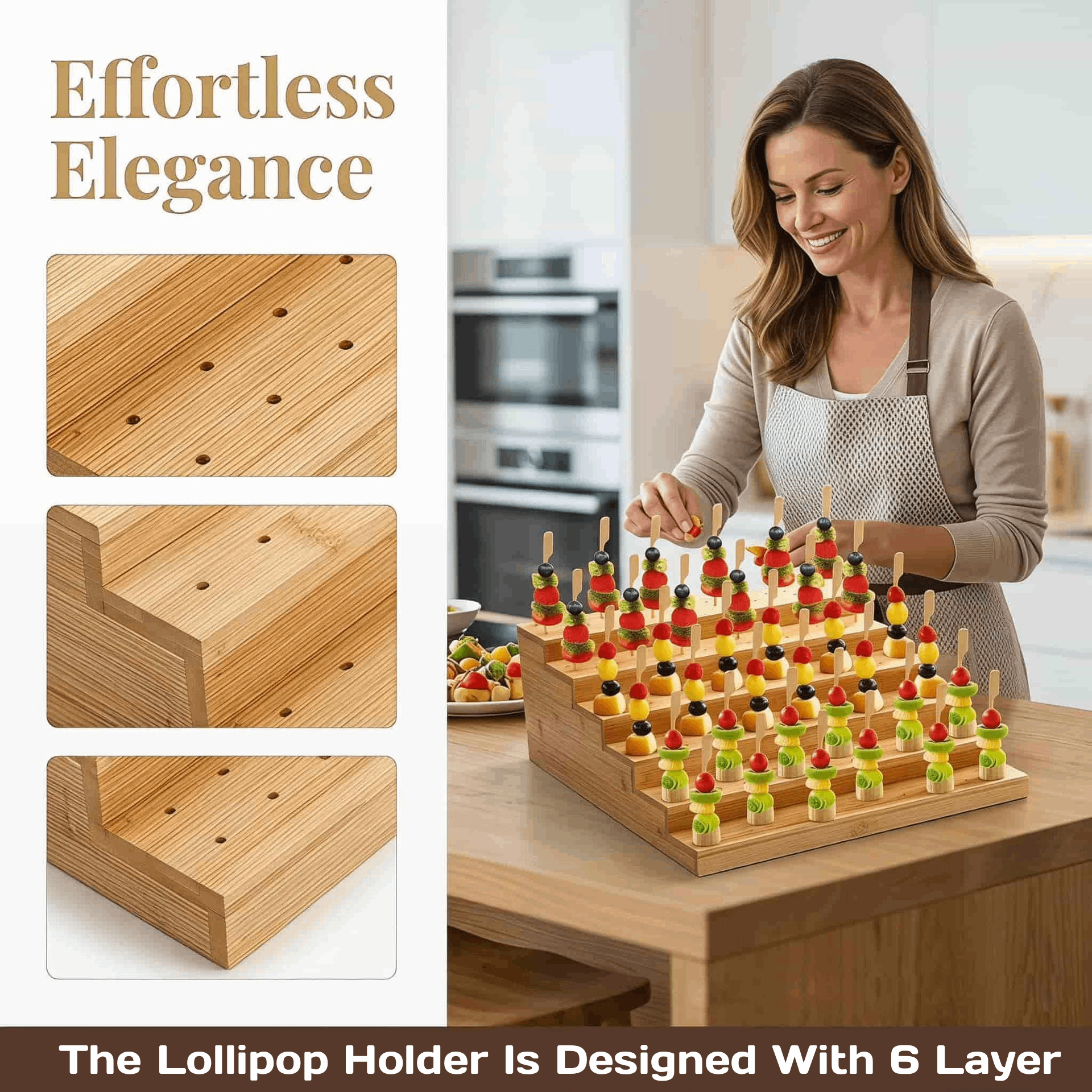 Display Risers Set - Espositore in legno per lecca-lecca, supporto