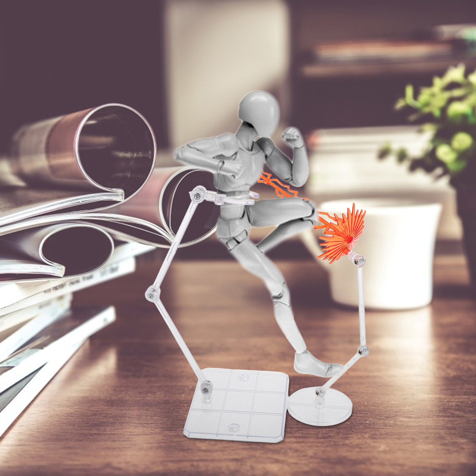 Action Figure Stand - Set di Accessori con Effetto Energetico