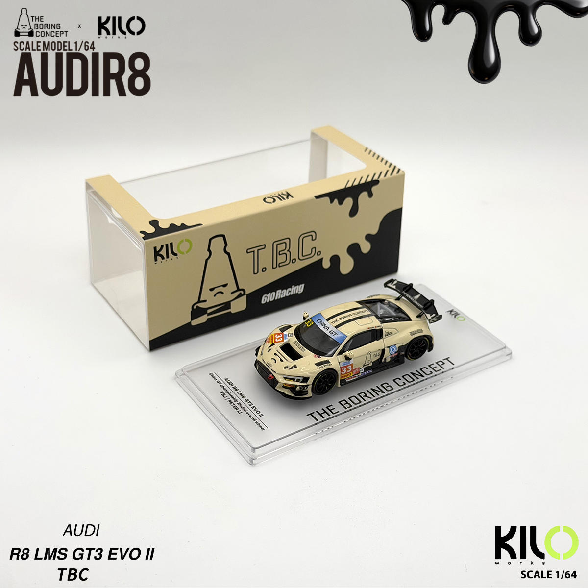 Kilo Works × TBC 1:64 Audi R8  - Die Cast Car 1 64 recensione e prezzo