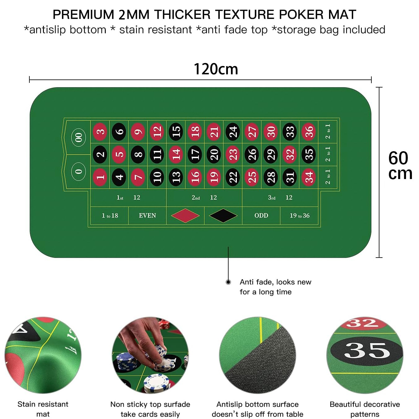 120x60 cm verde roulette tappe - Graded Card Display recensione e prezzo